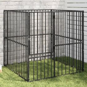 Dog Playpen Black Galvanized Steel 39.4 in Durable Dog Playpen